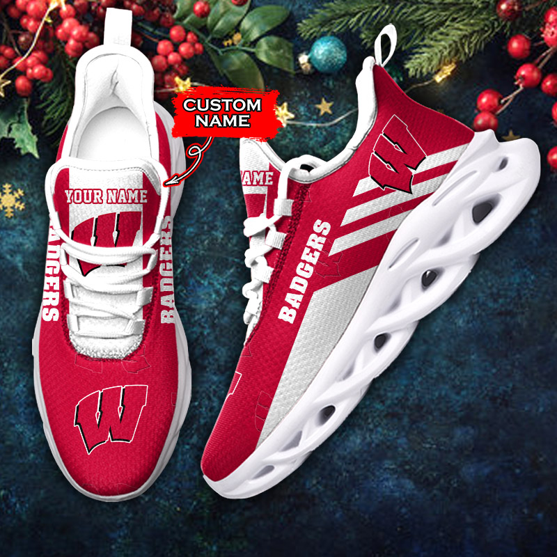 Wisconsin Badgers NCAA Max Soul Shoes Sneakers For Men And Women Calebmatthewhans