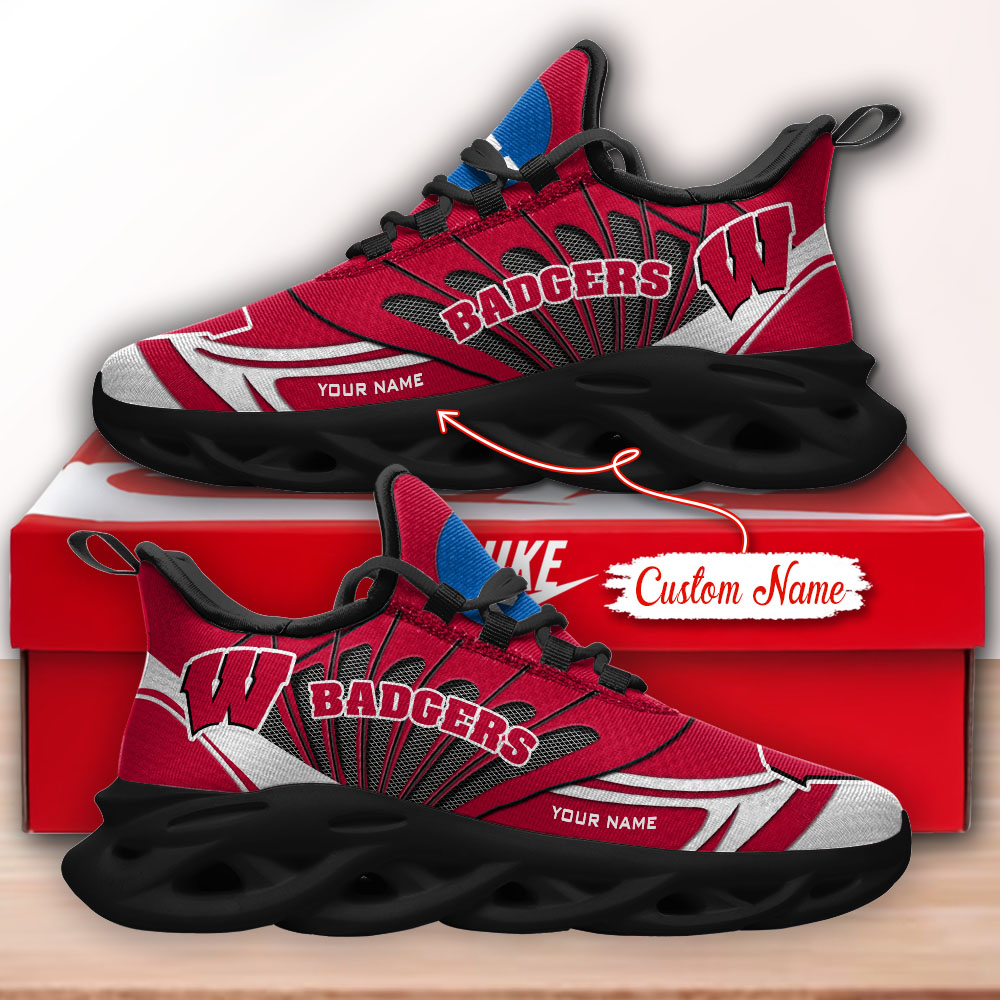 Wisconsin Badgers NCAA Max Soul Shoes Sneakers For Men And Women Calebmatthewhans