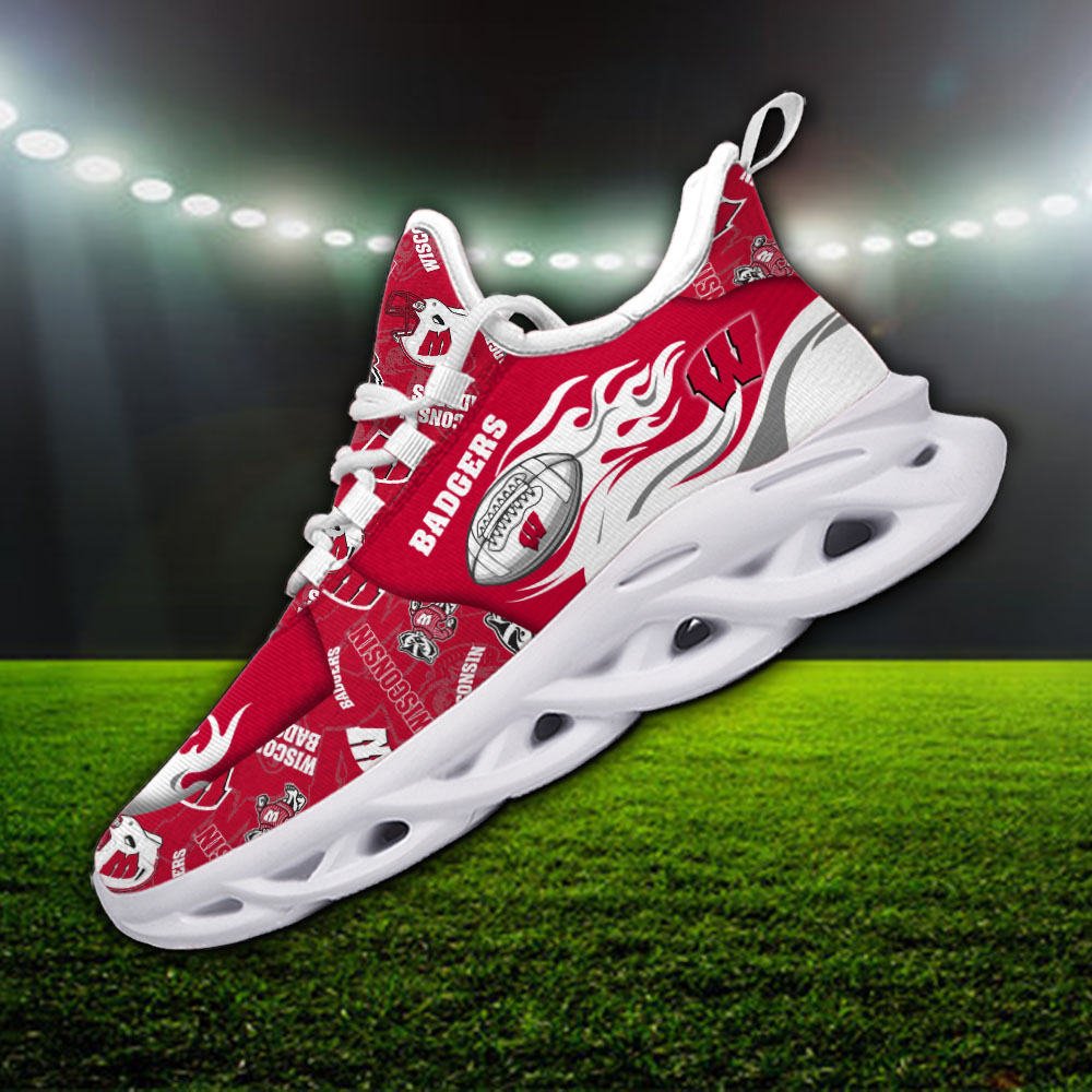 Wisconsin Badgers NCAA Max Soul Shoes Sneakers For Men And Women Calebmatthewhans