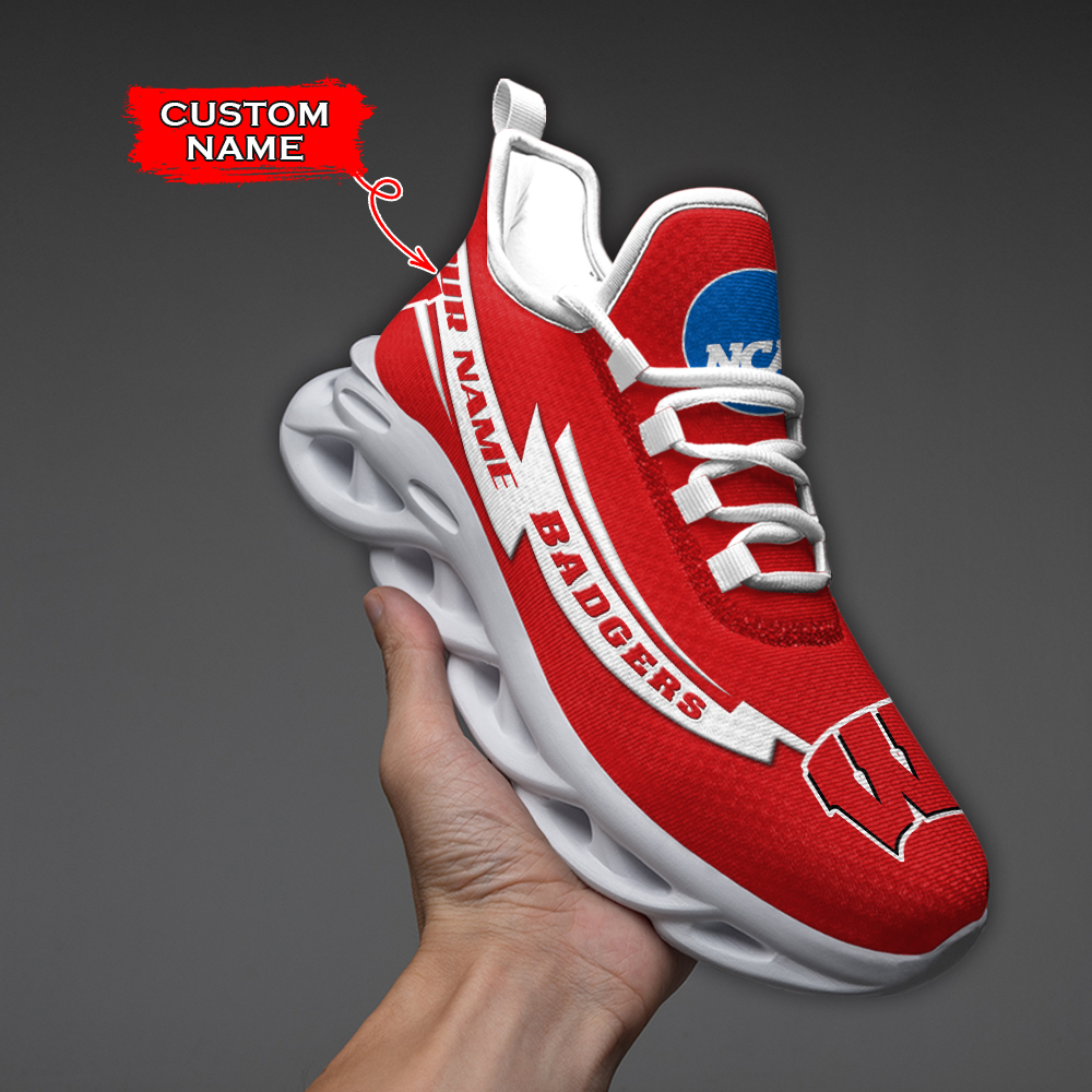 Wisconsin Badgers NCAA Max Soul Shoes Sneakers For Men And Women Calebmatthewhans
