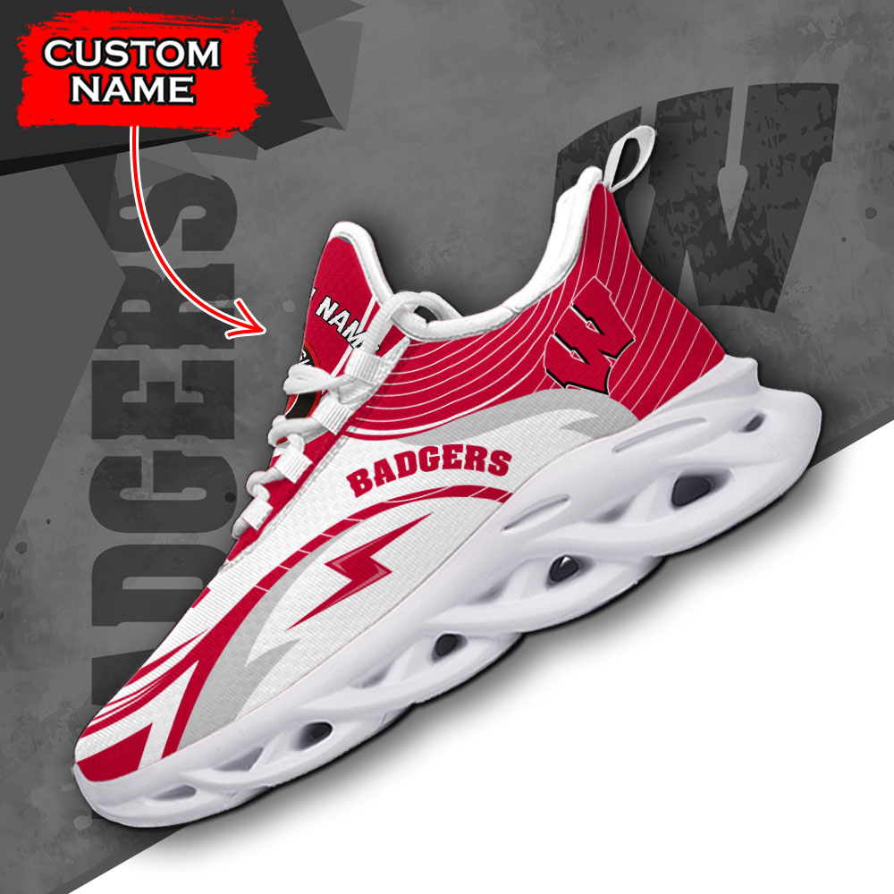 Wisconsin Badgers NCAA Max Soul Shoes Sneakers For Men And Women Calebmatthewhans