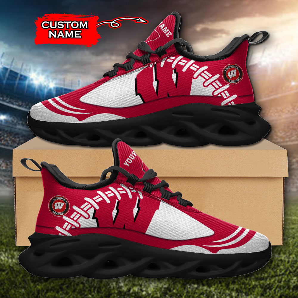 Wisconsin Badgers NCAA Max Soul Shoes Sneakers For Men And Women Calebmatthewhans