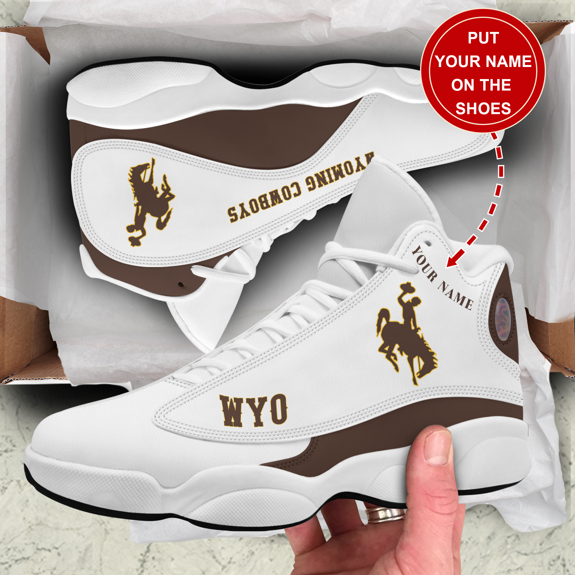 Wyoming Cowboys AJ13 Sneakers Shoes For Men And Women Calebmatthewhans