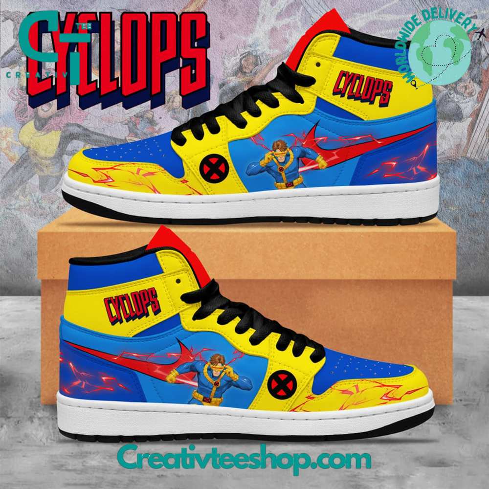 X-Men Cyclops AJ1 High Sneakers Shoes For Men And Women Calebmatthewhans